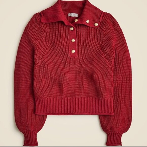J. Crew Sweaters - J Crew Ribbed cotton button-collar sweater NWT SZ L